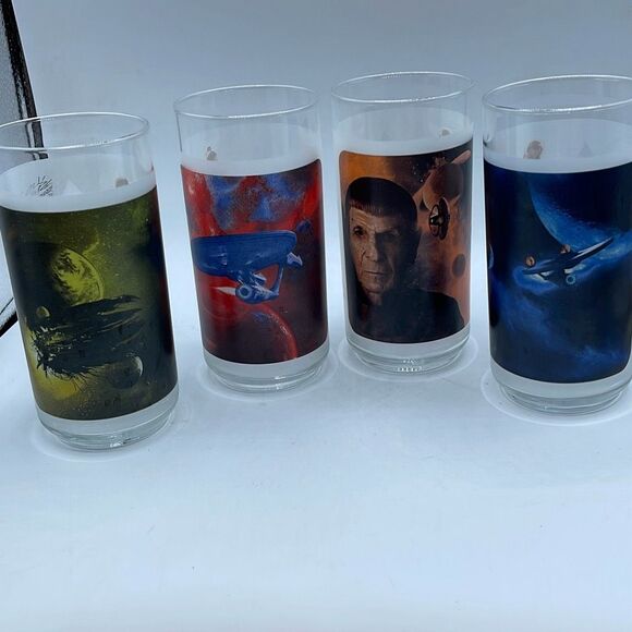 Set of 4 Star Trek glasses , Paramount promotional, Burger King 2008. - Picture 7 of 8